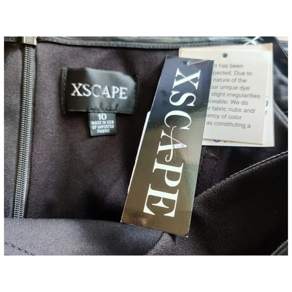 Xscape Black Sleeveless Long Gown Formal Dress Asymmetrical Neckline Size 10 - Picture 10 of 10